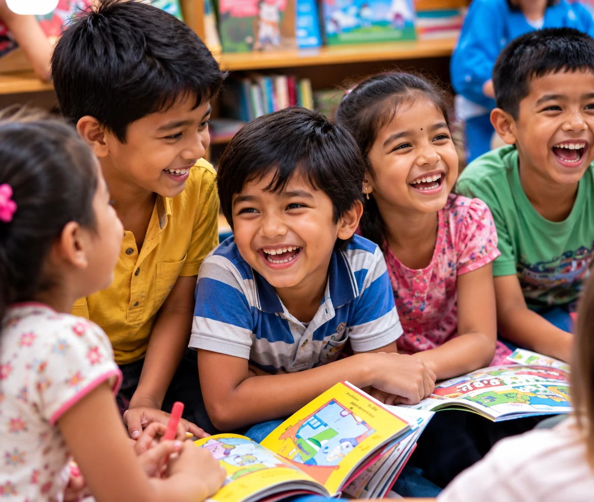 Children sharing stories